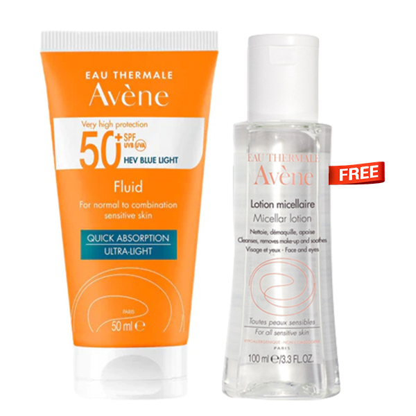 Avene Sunblock Fluid Spf50+ With Micellar Lotion Offer